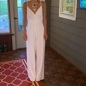 Francescas XXS White Spaghetti Strap Jumpsuit